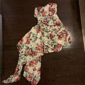 Fore from Vici Satin Floral Strapless Dress